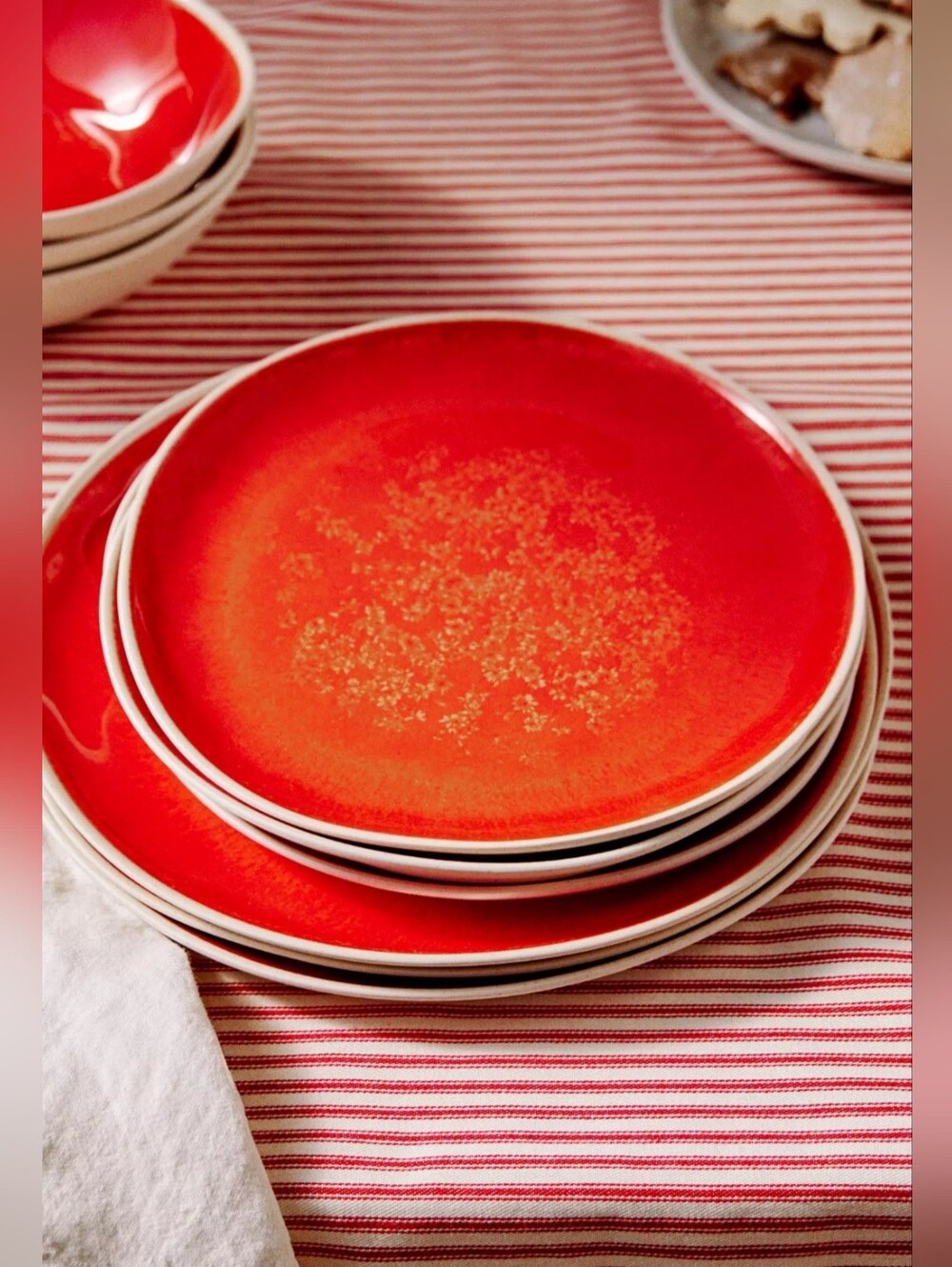 Anthropologie, Dakota Melamine Side Plates, Set of 4 In Bright Red